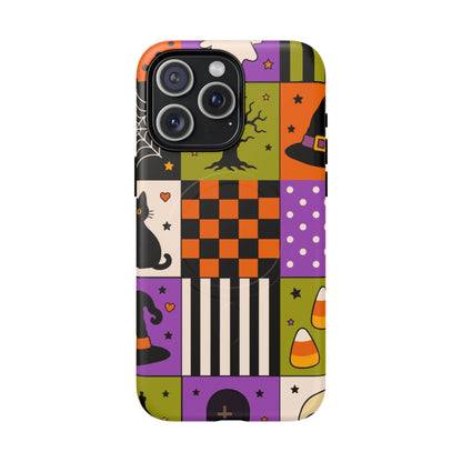 Protective Magnetic Phone Case – Spooky Patchwork