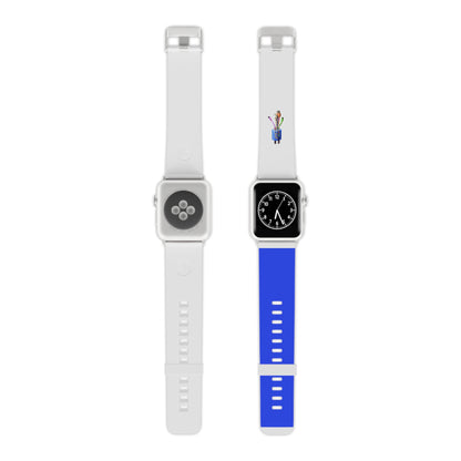 Watch Band – 215 Connected Plug Charm Blue and White Design