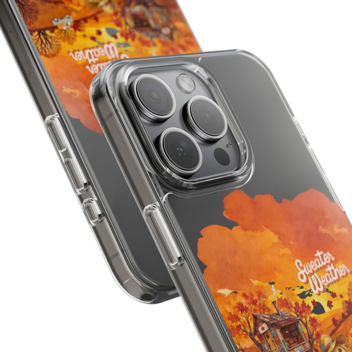 Clear Phone Case – Sweater Weather – Compatible with iPhone 13–17 & Samsung Galaxy S25–S26 Series