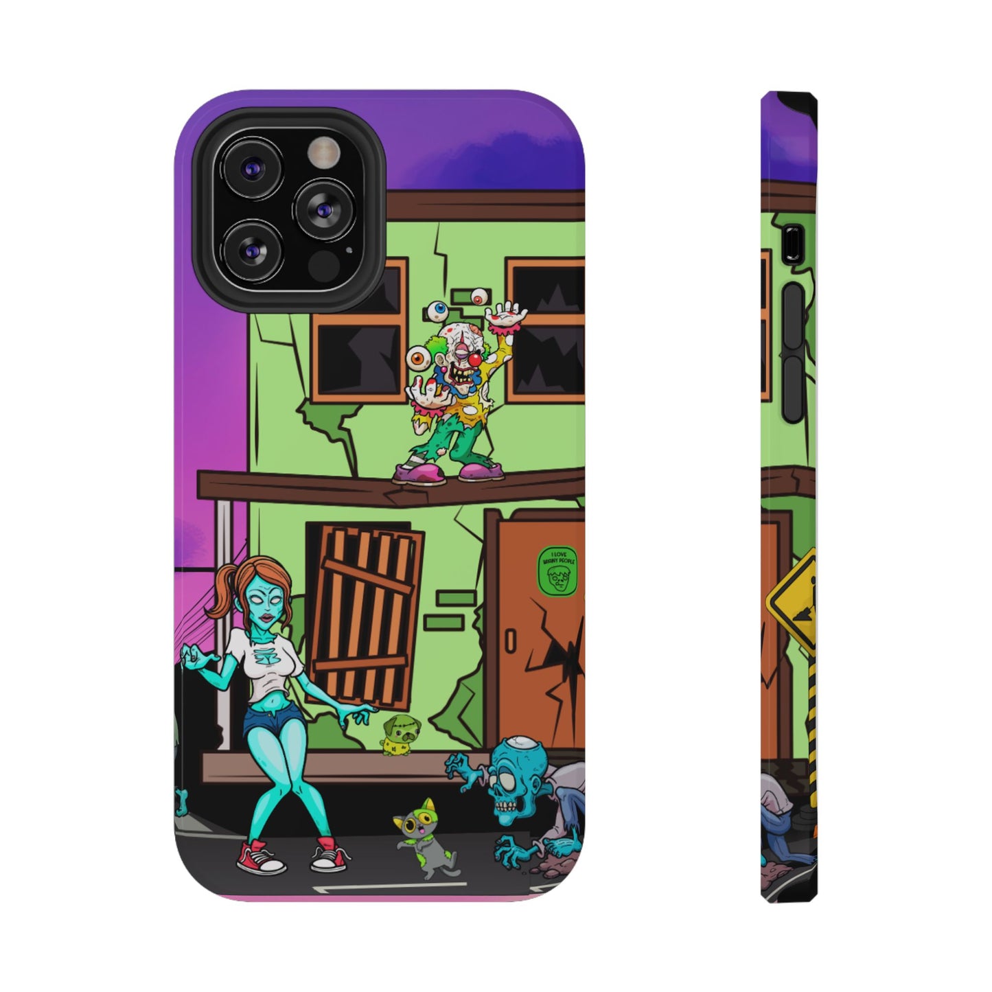 Zombie Arcade Phone Case — Colorful Cartoon Horror Impact-Resistant iPhone Cover