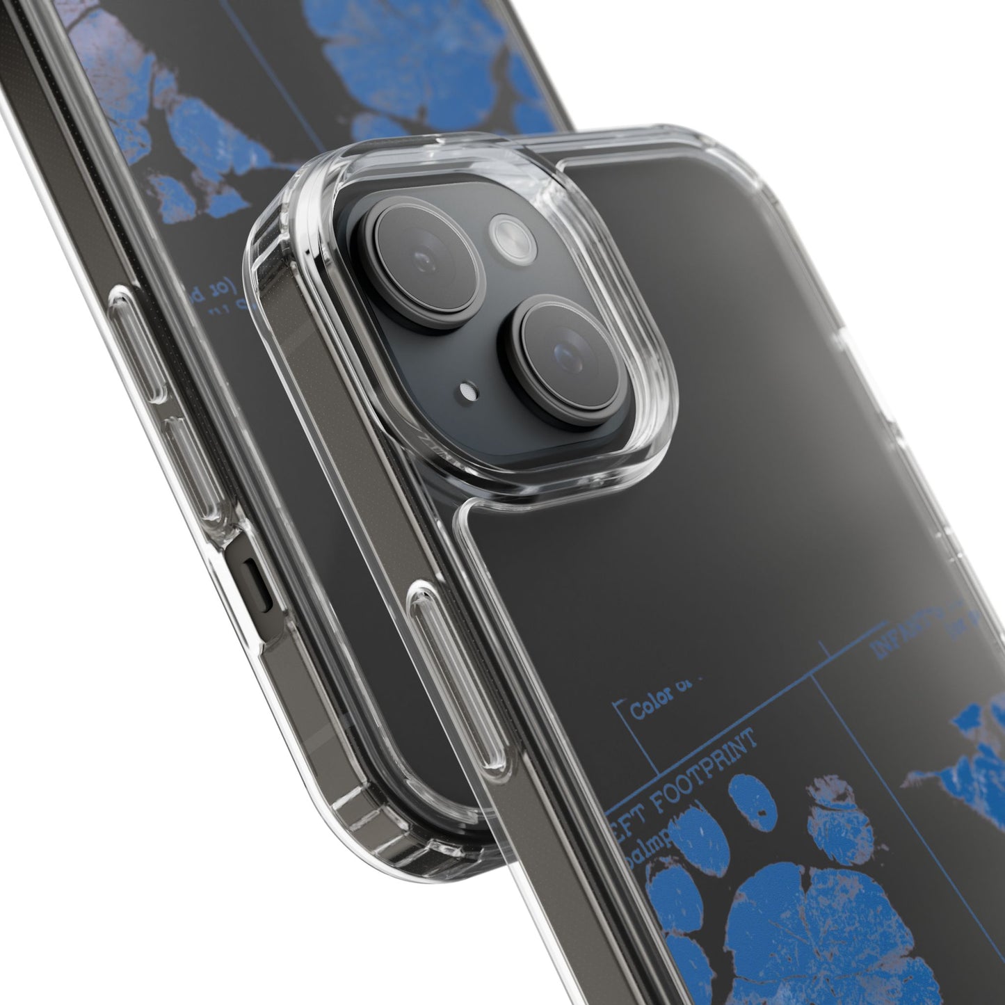 Clear Phone Case – Mom’s Little Blue Footprints