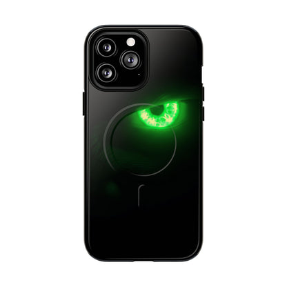 Protective Magnetic Phone Case – Neon Green Monster Eyes