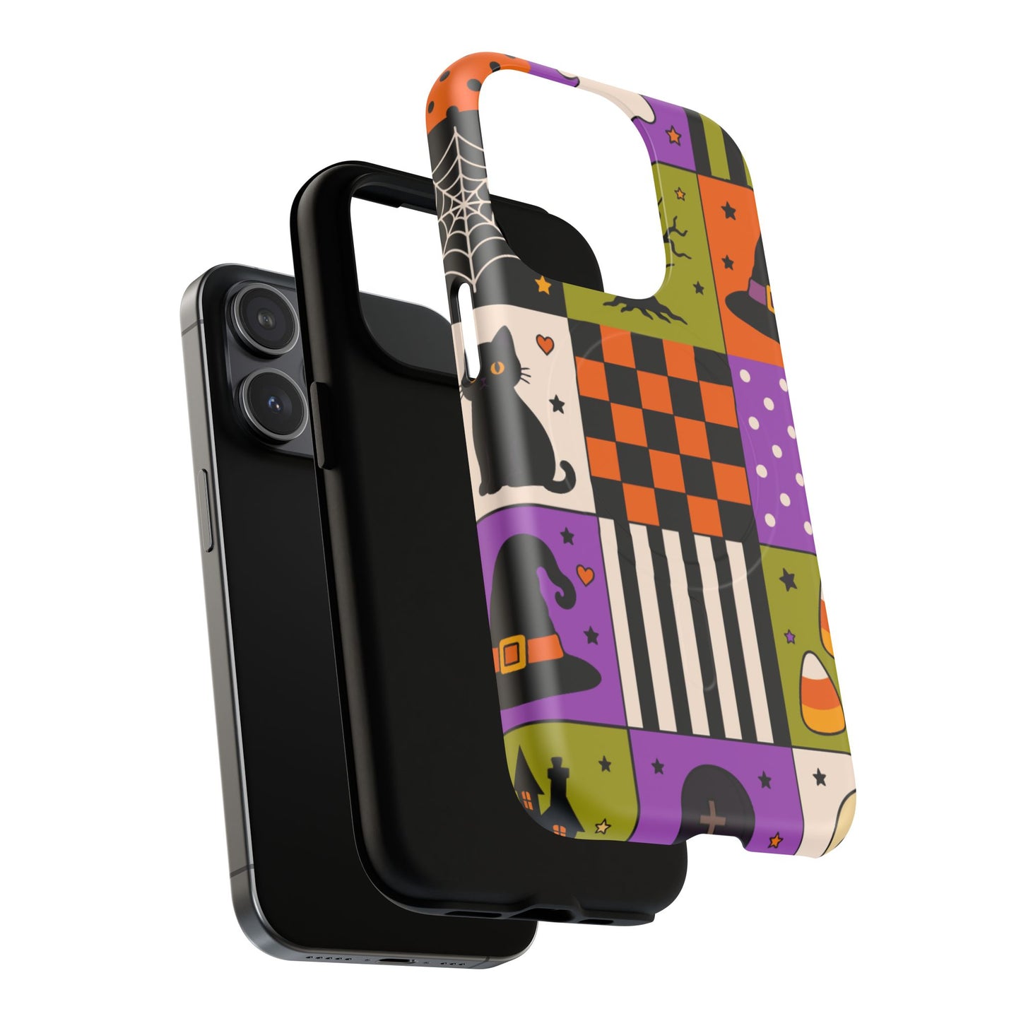 Protective Magnetic Phone Case – Spooky Patchwork