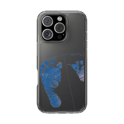 Clear Phone Case – Mom’s Little Blue Footprints