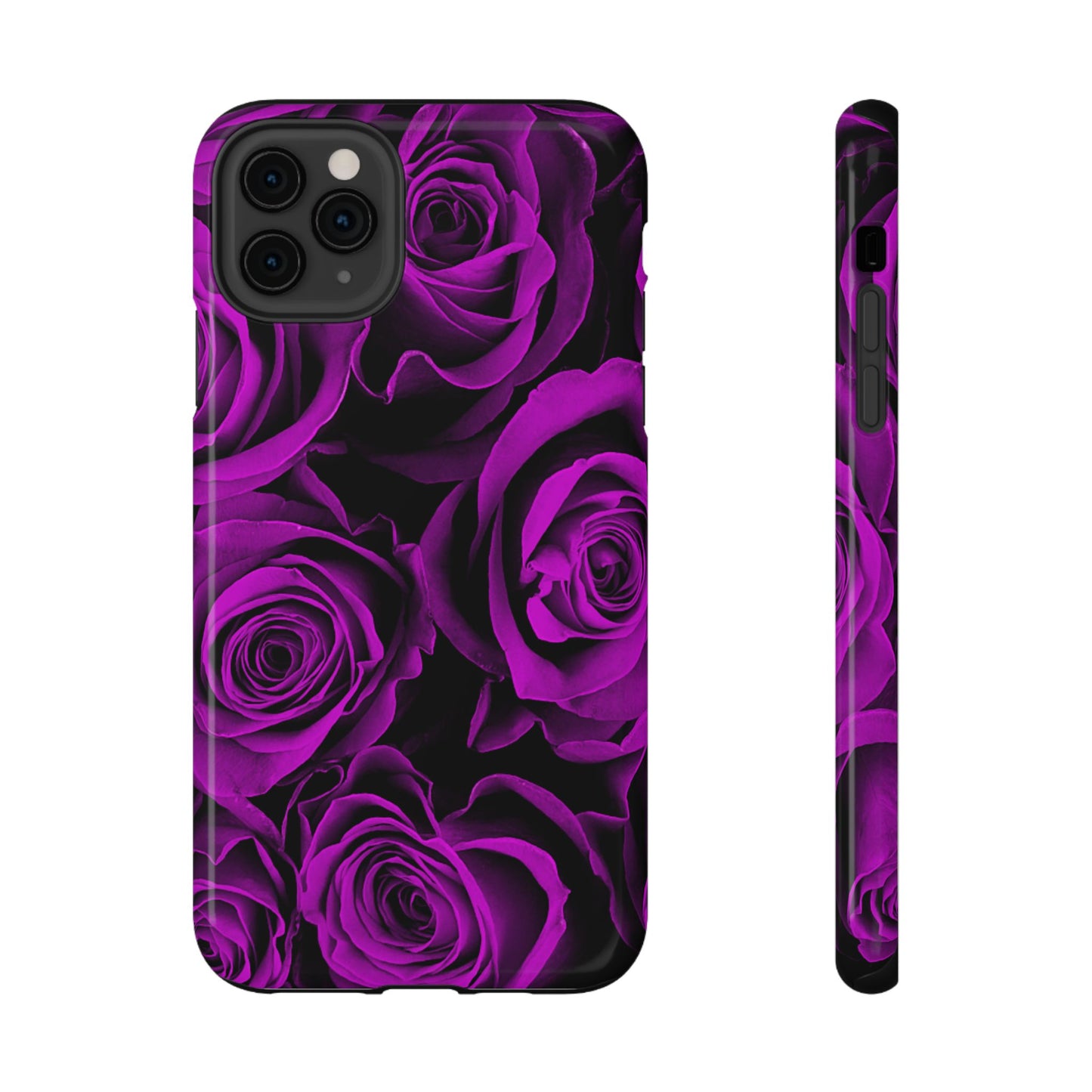 Impact-Resistant Phone Case – Amethyst Roses