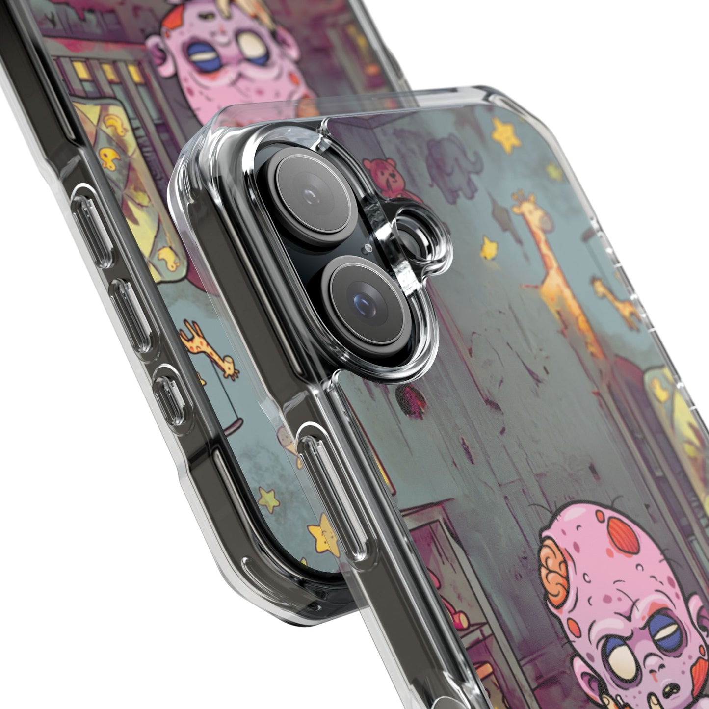 Clear Magnetic Phone Case — Cute Creepy Zombie Baby Design