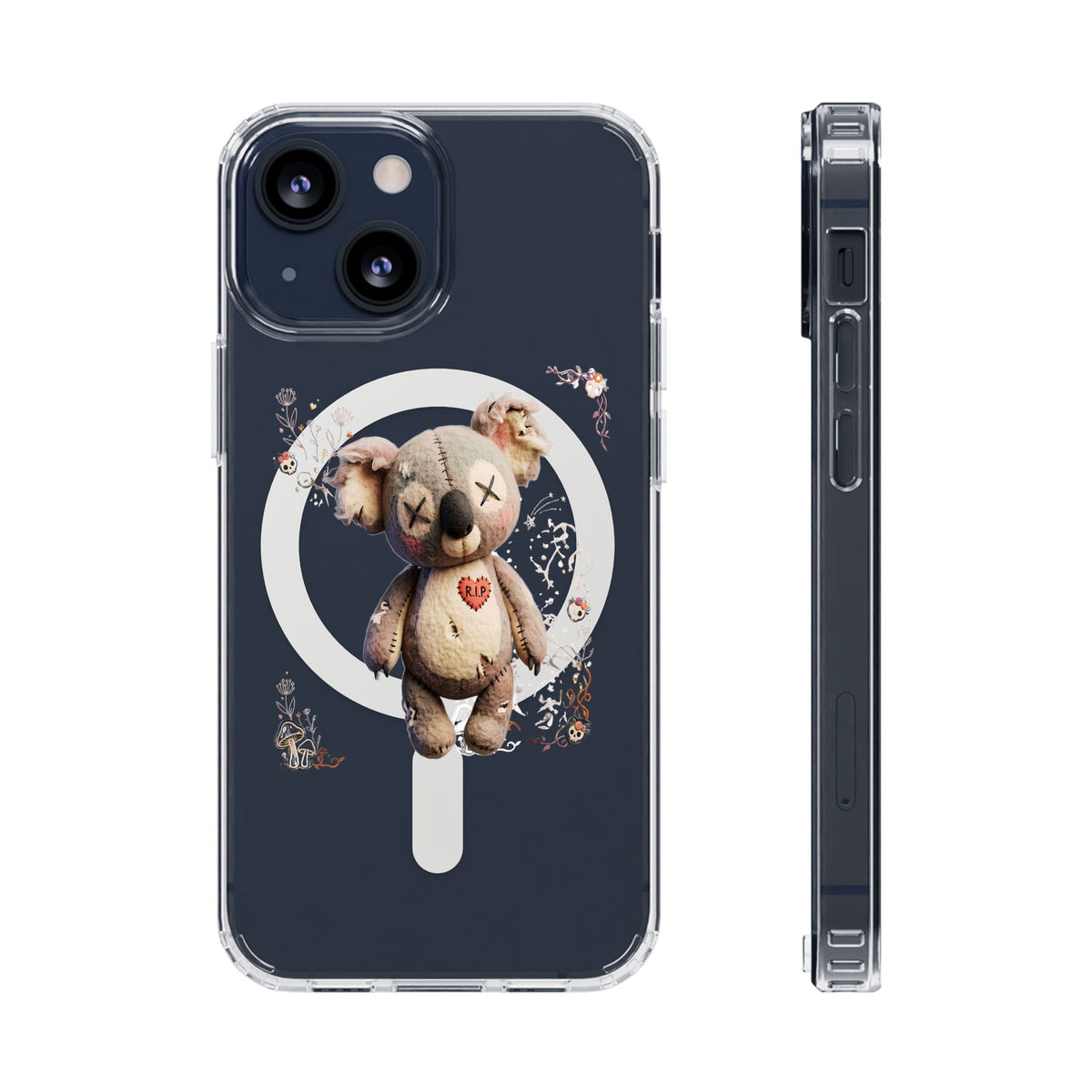 Clear Magnetic Phone Case – Cursed Cuddles – Compatible with iPhone 13–16 Series