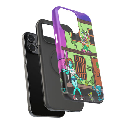 Zombie Arcade Phone Case — Colorful Cartoon Horror Impact-Resistant iPhone Cover