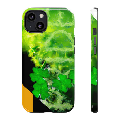 Protective Phone Case – Lucky Clover Smoke Design