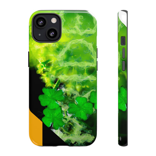 Protective Phone Case – Lucky Clover Smoke Design