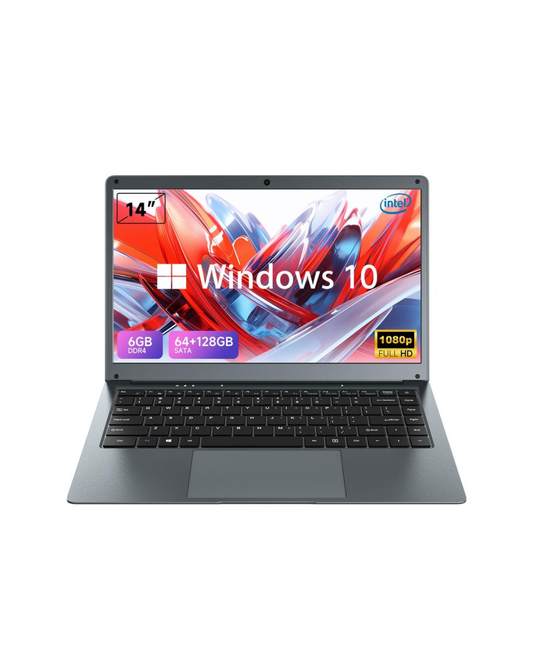 14.1" Intel Celeron Laptop - 6GB RAM, 192GB SSD, Windows 10 Portable Computer