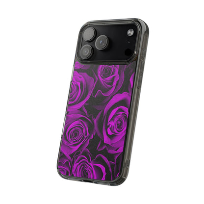 Clear Phone Case – Amethyst Roses
