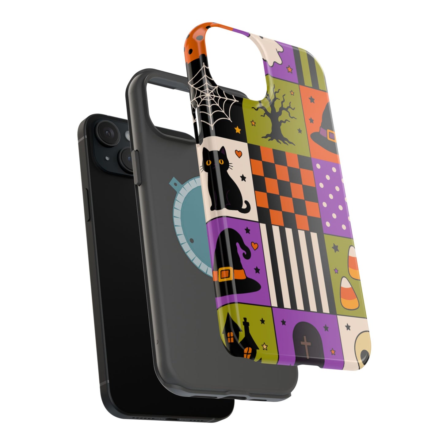 Wireless-Charging Compatible Case – Spooky Patchwork
