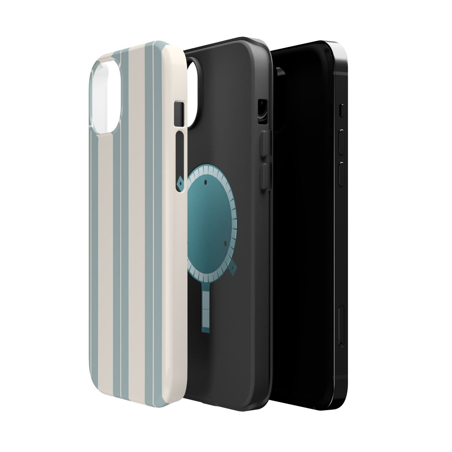 Wireless-Charging Compatible Case – Coastal Stripe