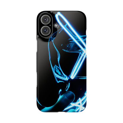 Neon Boba Slim Phone Case – Blue LED Tea Art
