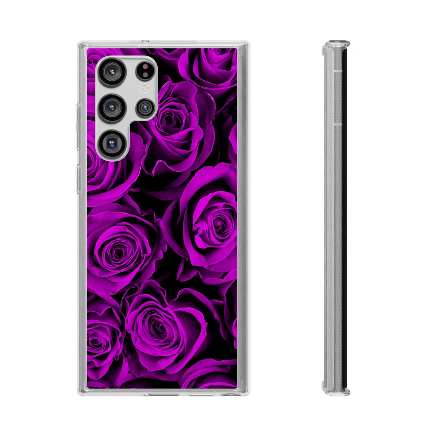 Clear Phone Case – Amethyst Roses