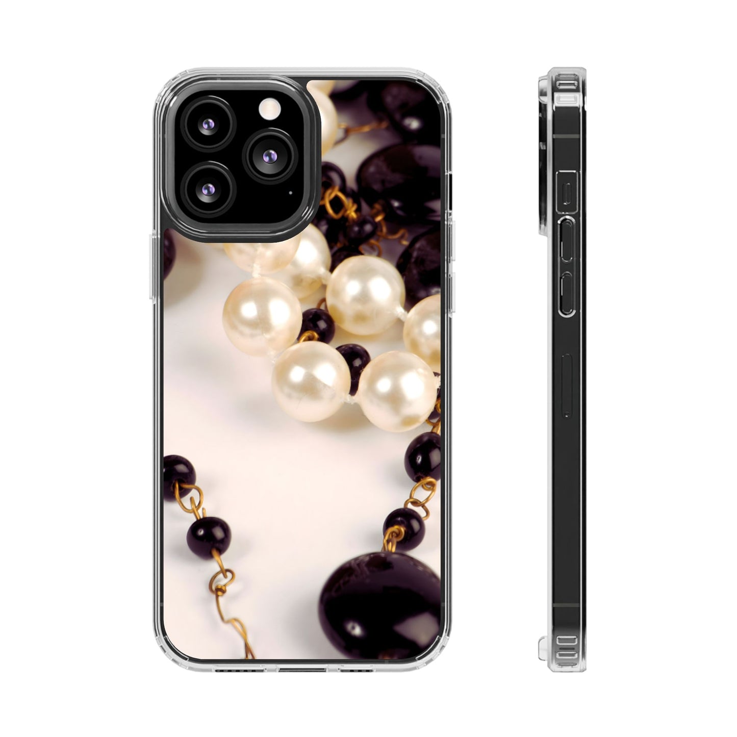 Clear Phone Case – Noir Pearl