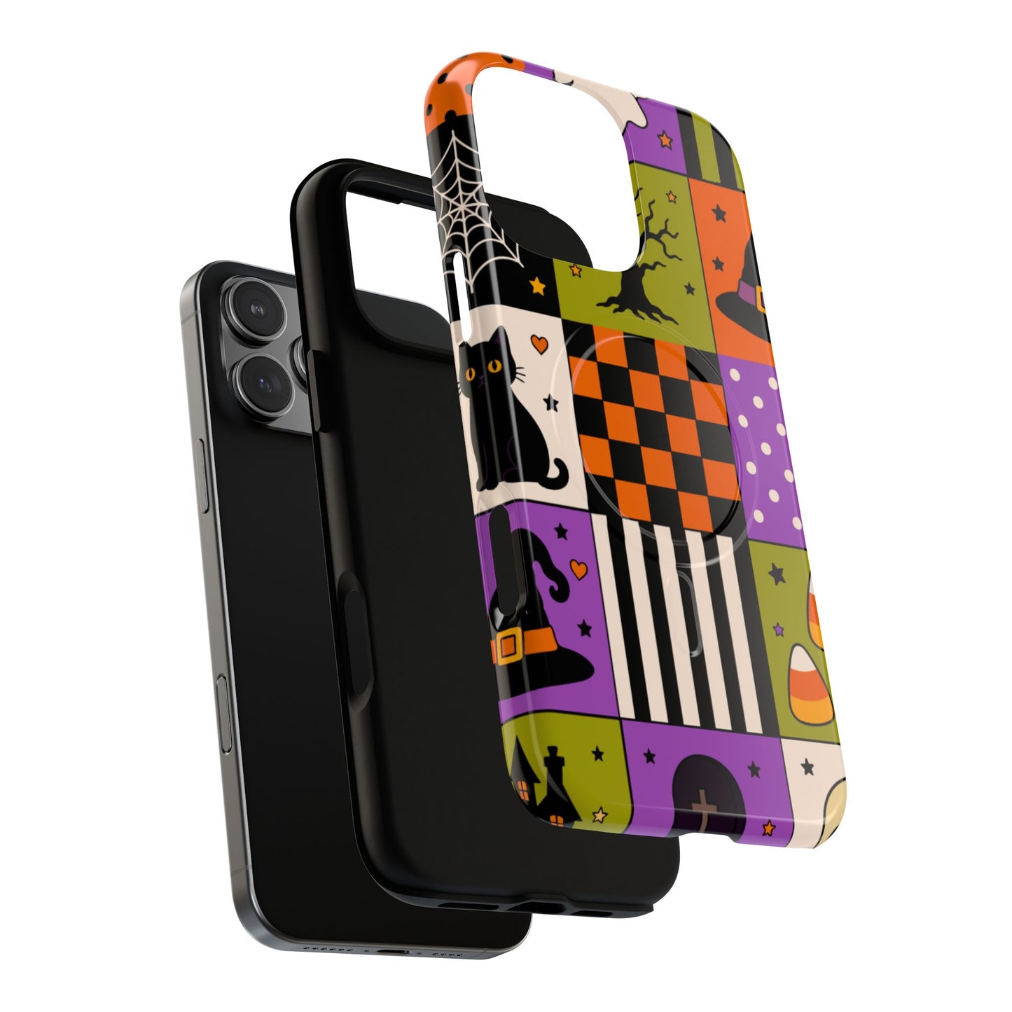 Protective Magnetic Phone Case – Spooky Patchwork