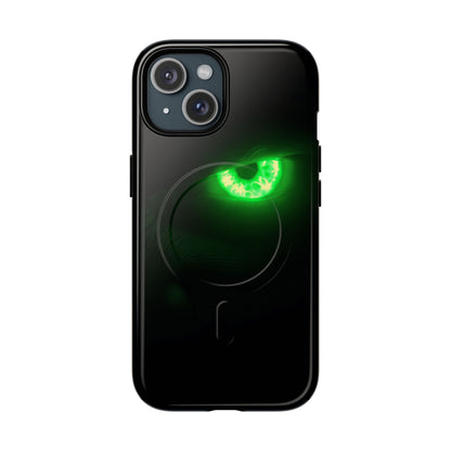 Protective Magnetic Phone Case – Neon Green Monster Eyes