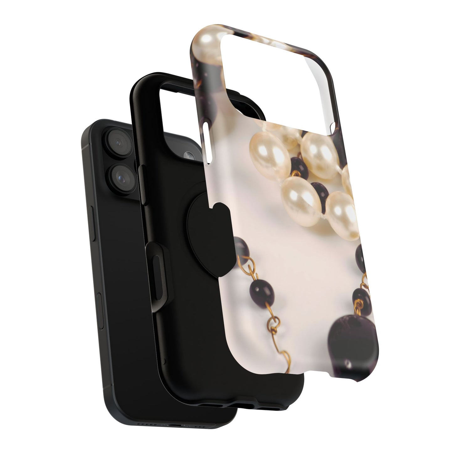Impact-Resistant Phone Case – Noir Pearl