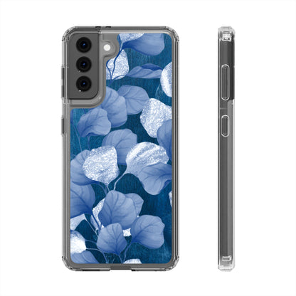 Clear Phone Case – October Blues – Compatible with iPhone 13–17 & Samsung Galaxy S25–S26 Series