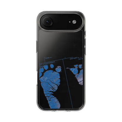 Clear Phone Case – Mom’s Little Blue Footprints