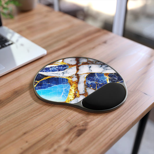 Ergonomic Mouse Pad with Wrist Rest – Sapphire Veins