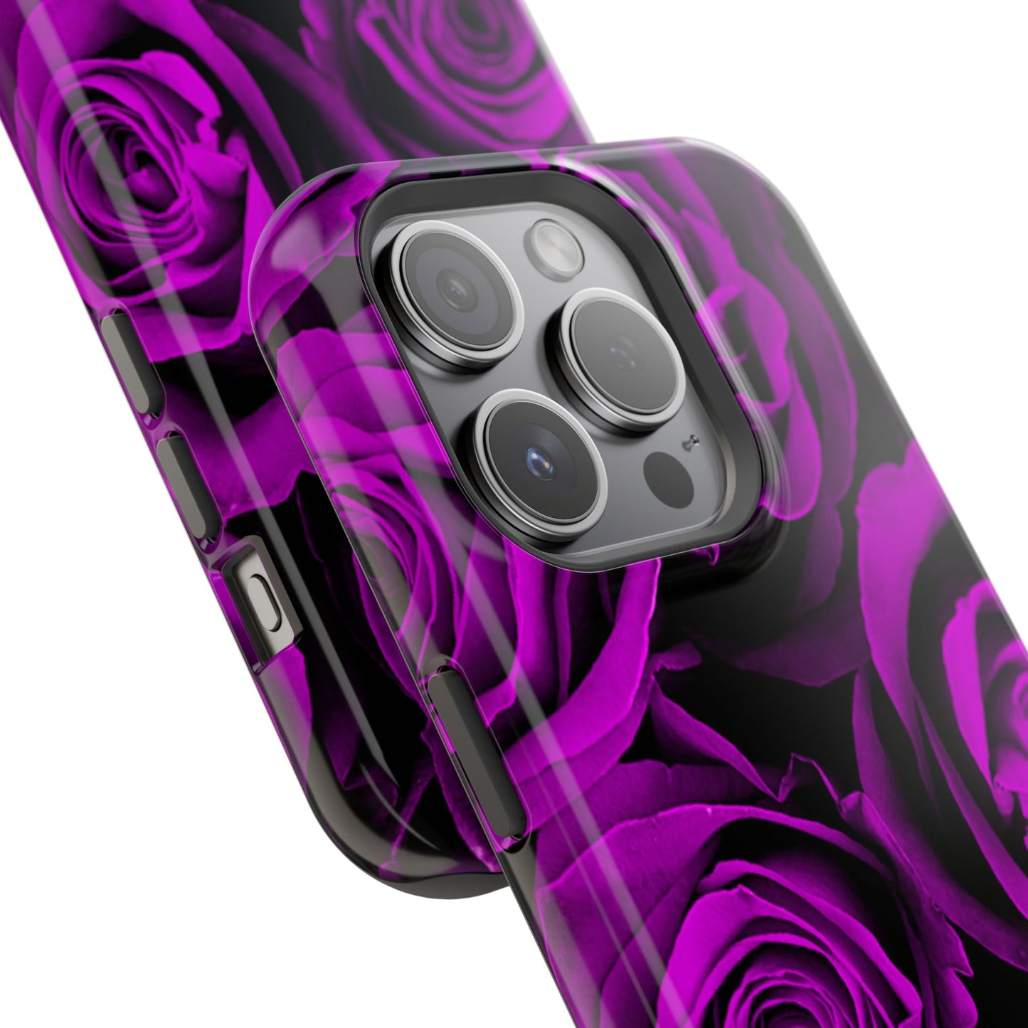 Impact-Resistant Phone Case – Amethyst Roses