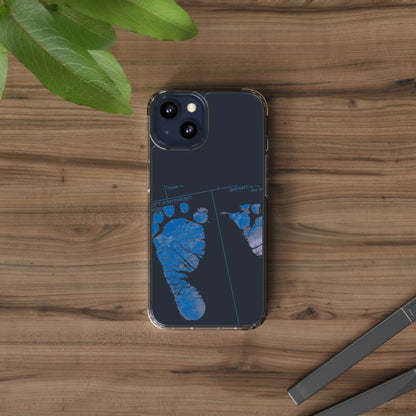Clear Phone Case – Mom’s Little Blue Footprints
