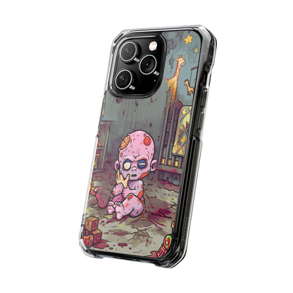 Clear Magnetic Phone Case — Cute Creepy Zombie Baby Design