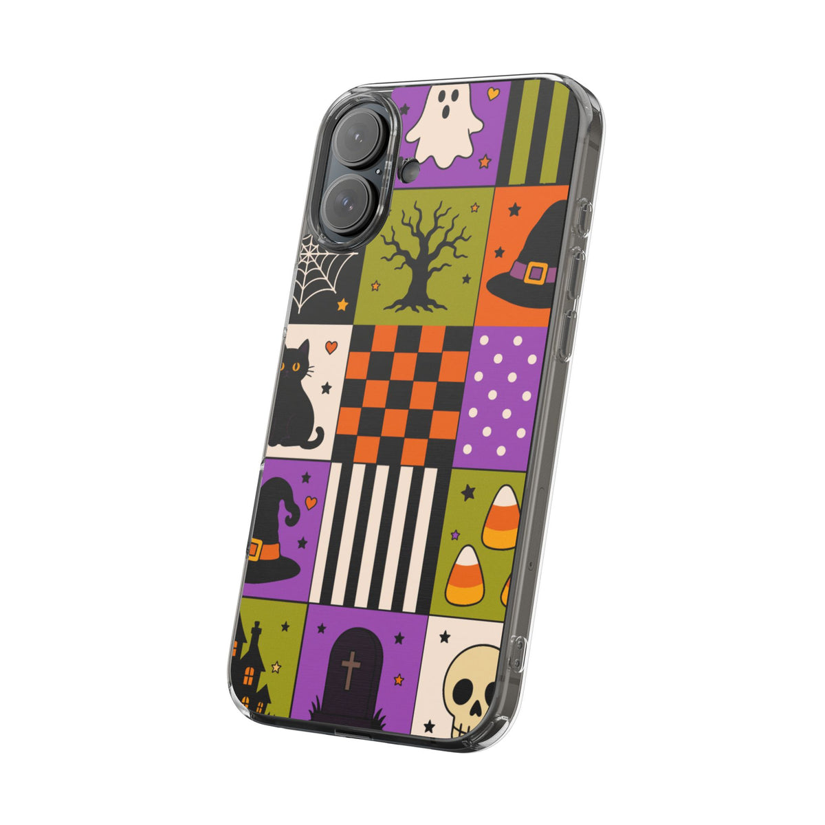 Clear Phone Case – Spooky Patchwork