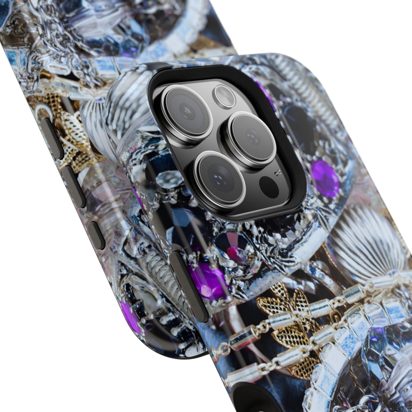 Impact-Resistant Phone Case – Chrome Jewel