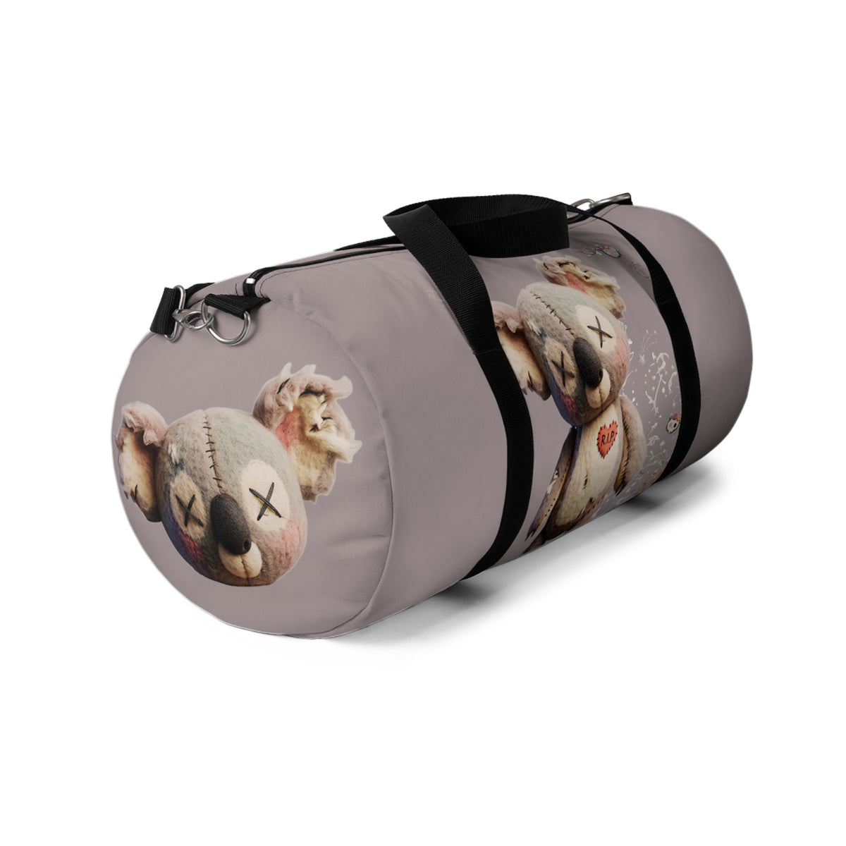 Cute Distressed Teddy Duffel Bag – Plush Heart Travel Gym Bag
