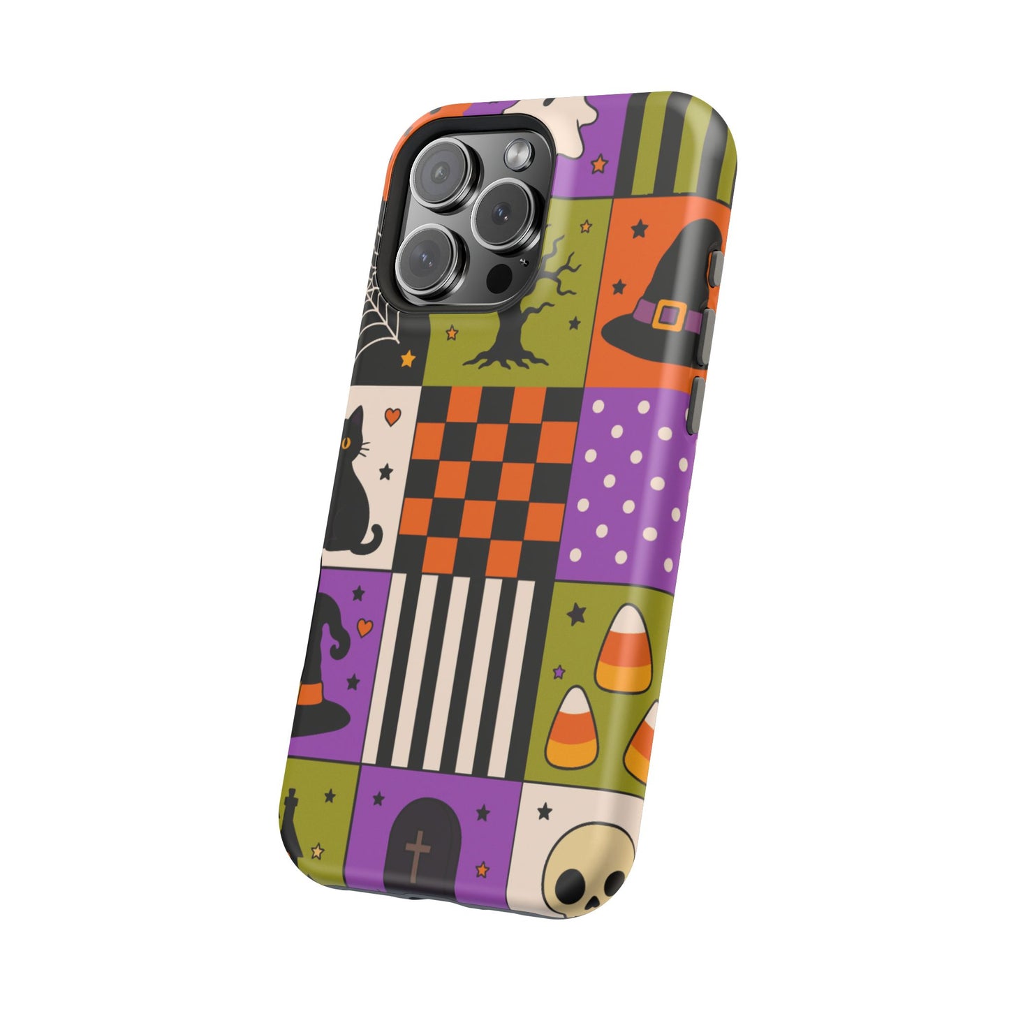 Wireless-Charging Compatible Case – Spooky Patchwork