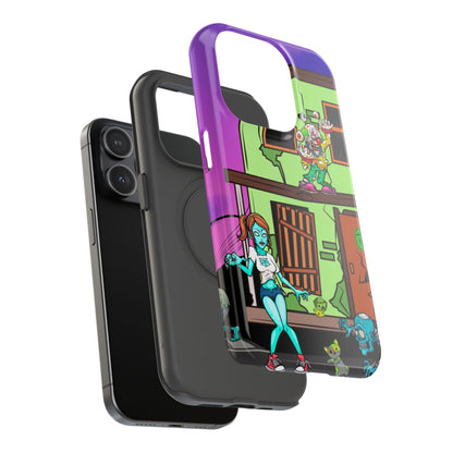 Zombie Arcade Phone Case — Colorful Cartoon Horror Impact-Resistant iPhone Cover