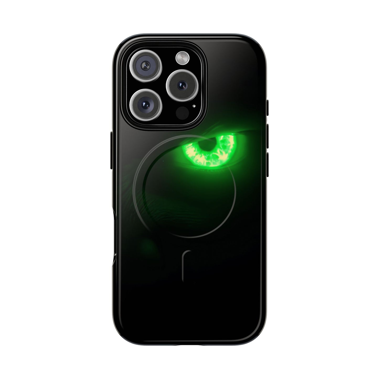 Protective Magnetic Phone Case – Neon Green Monster Eyes