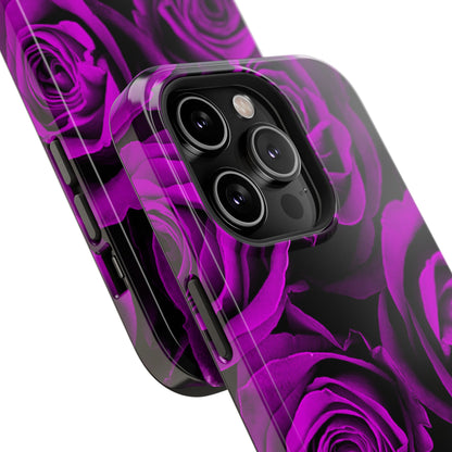 Impact-Resistant Phone Case – Amethyst Roses