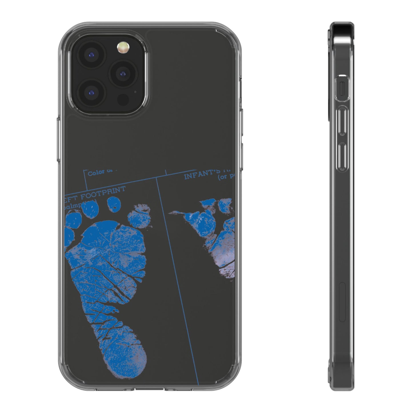Clear Phone Case – Mom’s Little Blue Footprints