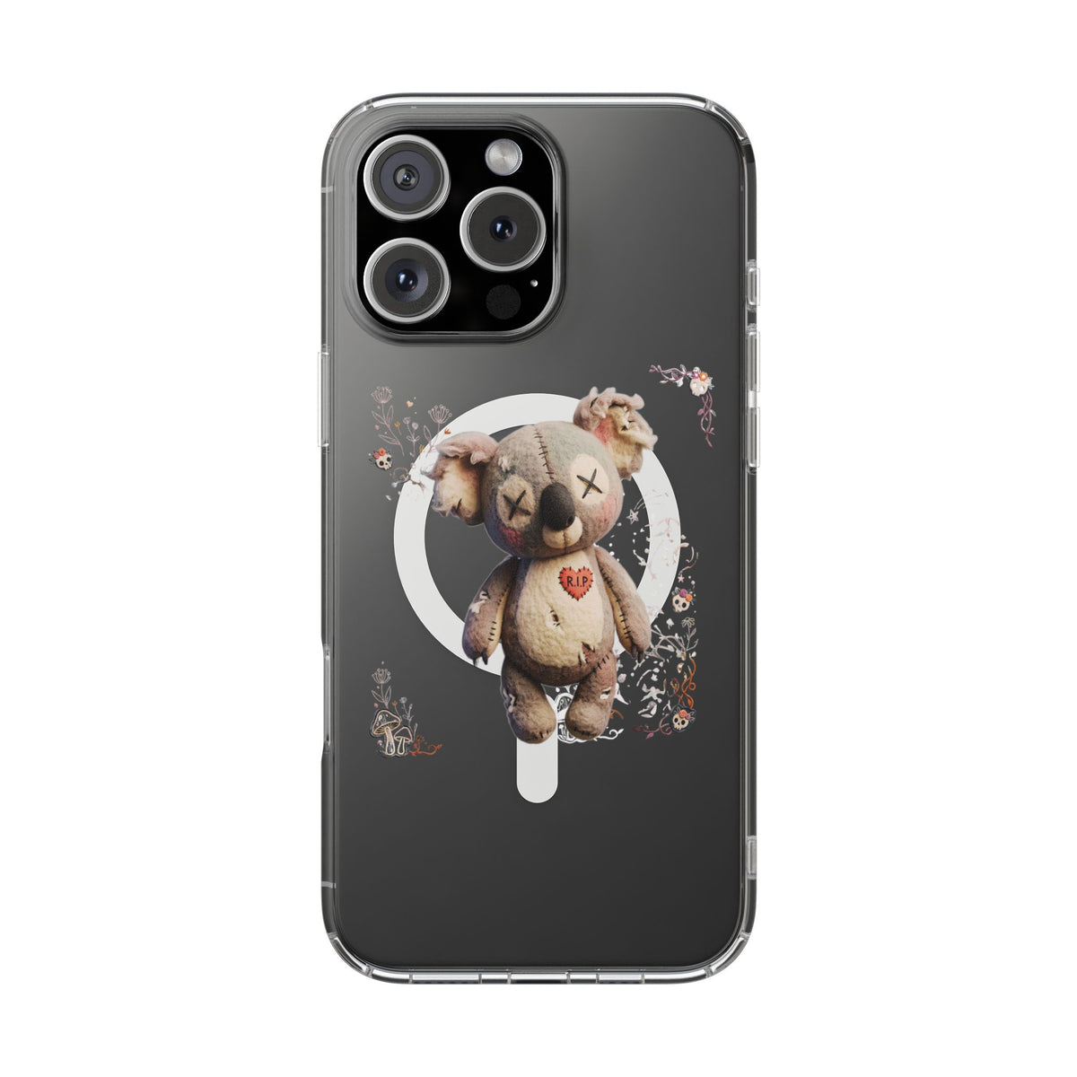 Clear Magnetic Phone Case – Cursed Cuddles – Compatible with iPhone 13–16 Series