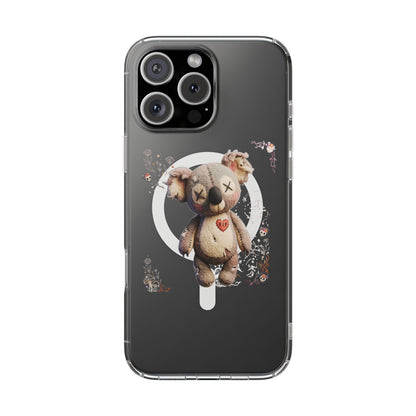 Clear Magnetic Phone Case – Cursed Cuddles – Compatible with iPhone 13–16 Series