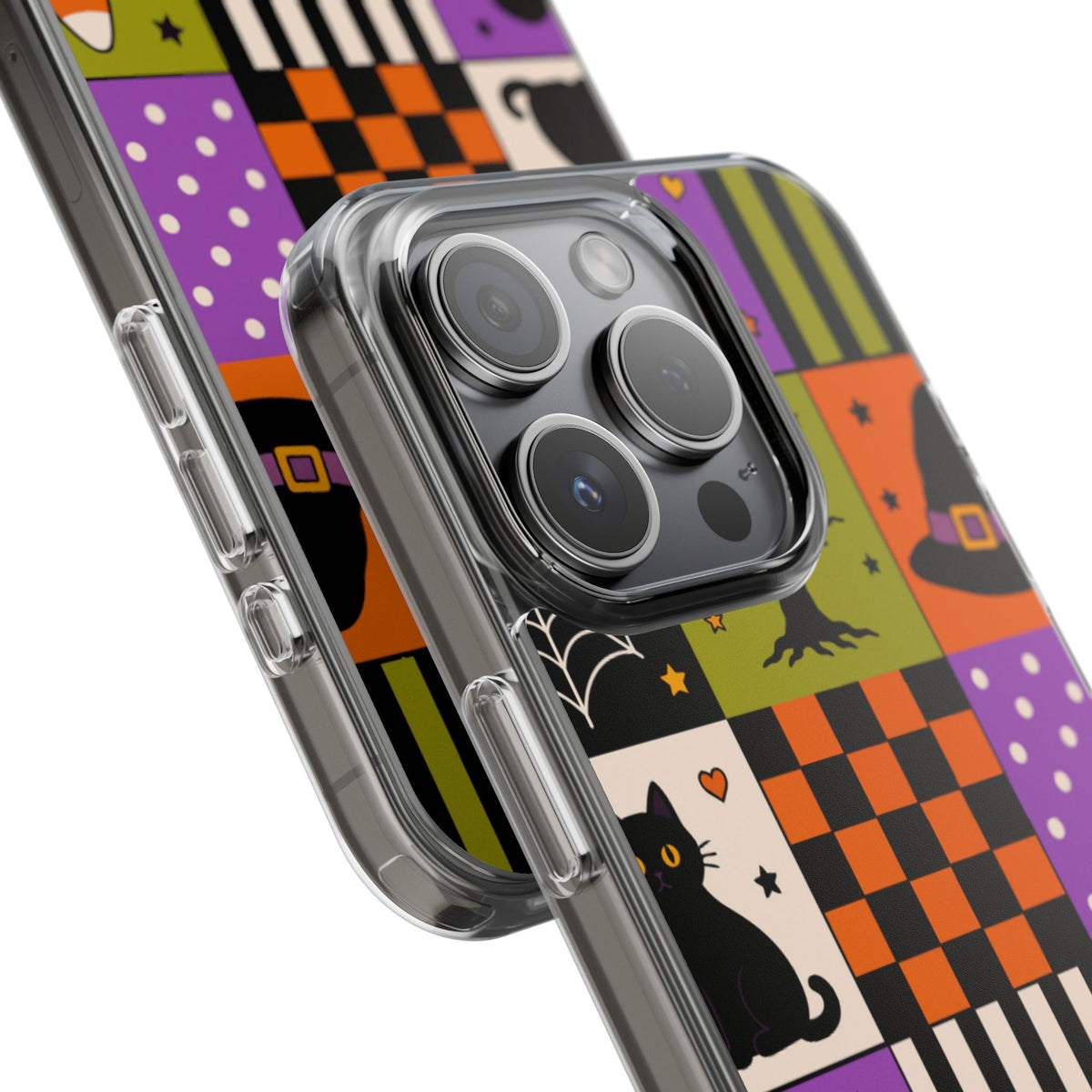 Clear Phone Case – Spooky Patchwork