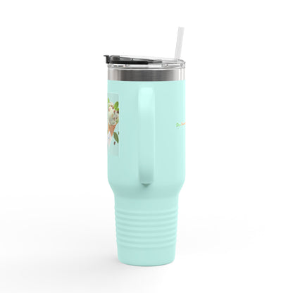 Never a Bad Connection – Mint Ice Cream 40oz Insulated Travel Mug with Handle and Straw