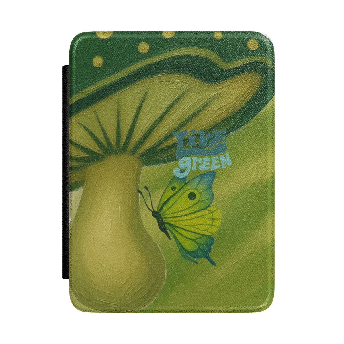 Kindle Case — 'Be Green' Mushroom & Butterfly Eco Art Cover