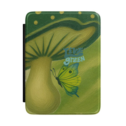Kindle Case — 'Be Green' Mushroom & Butterfly Eco Art Cover
