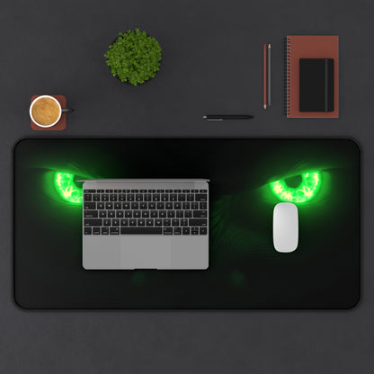 Neoprene Desk Mat – Neon Green Monster Eyes