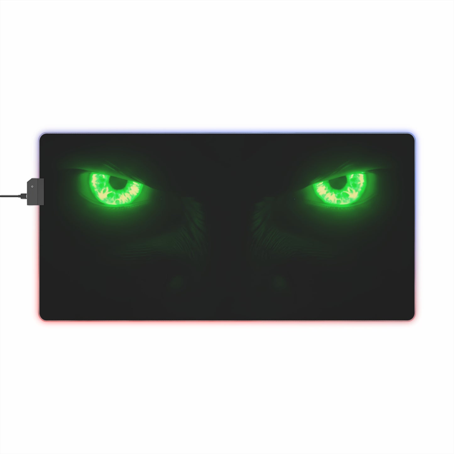 LED Gaming Mouse Pad – Neon Green Monster Eyes