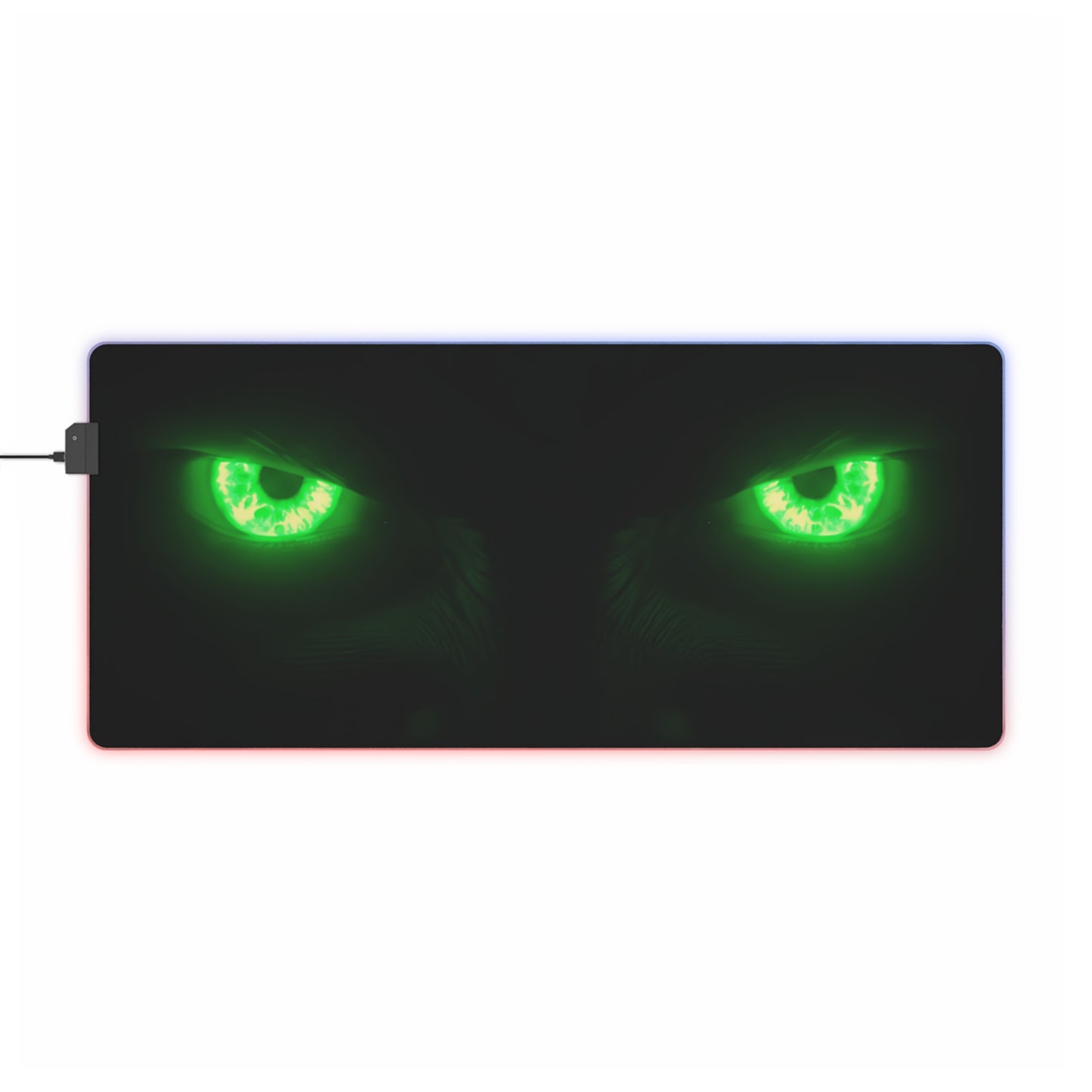 LED Gaming Mouse Pad – Neon Green Monster Eyes