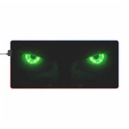 LED Gaming Mouse Pad – Neon Green Monster Eyes