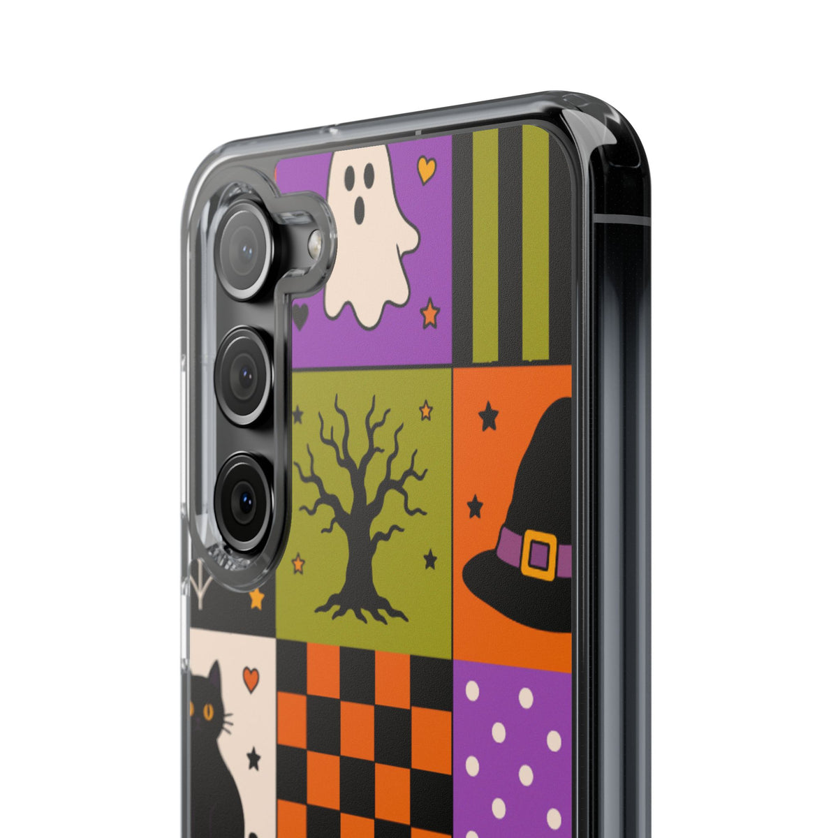 Clear Phone Case – Spooky Patchwork