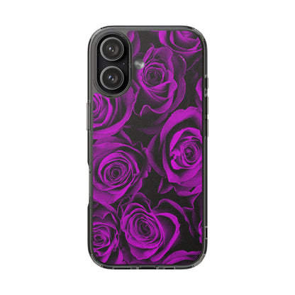 Clear Phone Case – Amethyst Roses